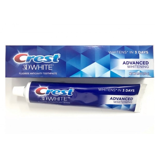 Kem đánh răng Crest 3D White Advanced Whitening 158g