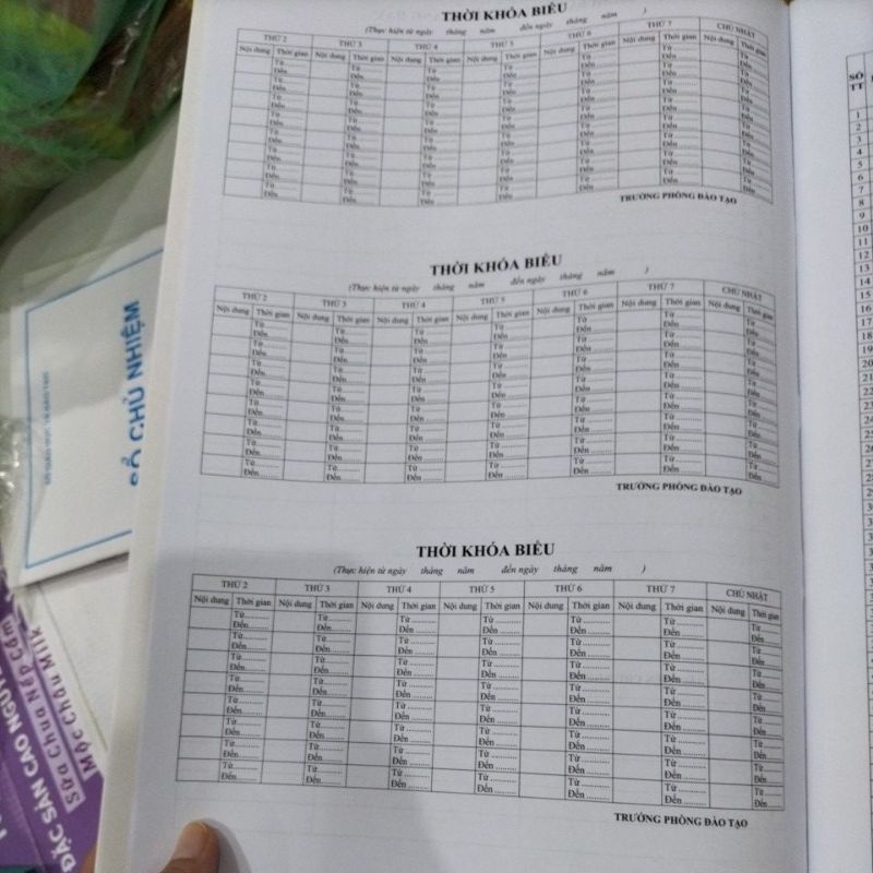 Sổ lên lớp mẫu số 5 theo thông tư 42/2015, dùng cho hệ đào tạo sơ cấp