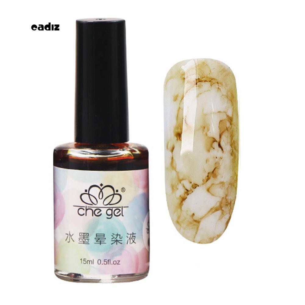 ✮15ml Nail Polish Marble Pattern Gradient Color Manicure Ink Smudge Lacquer Decor