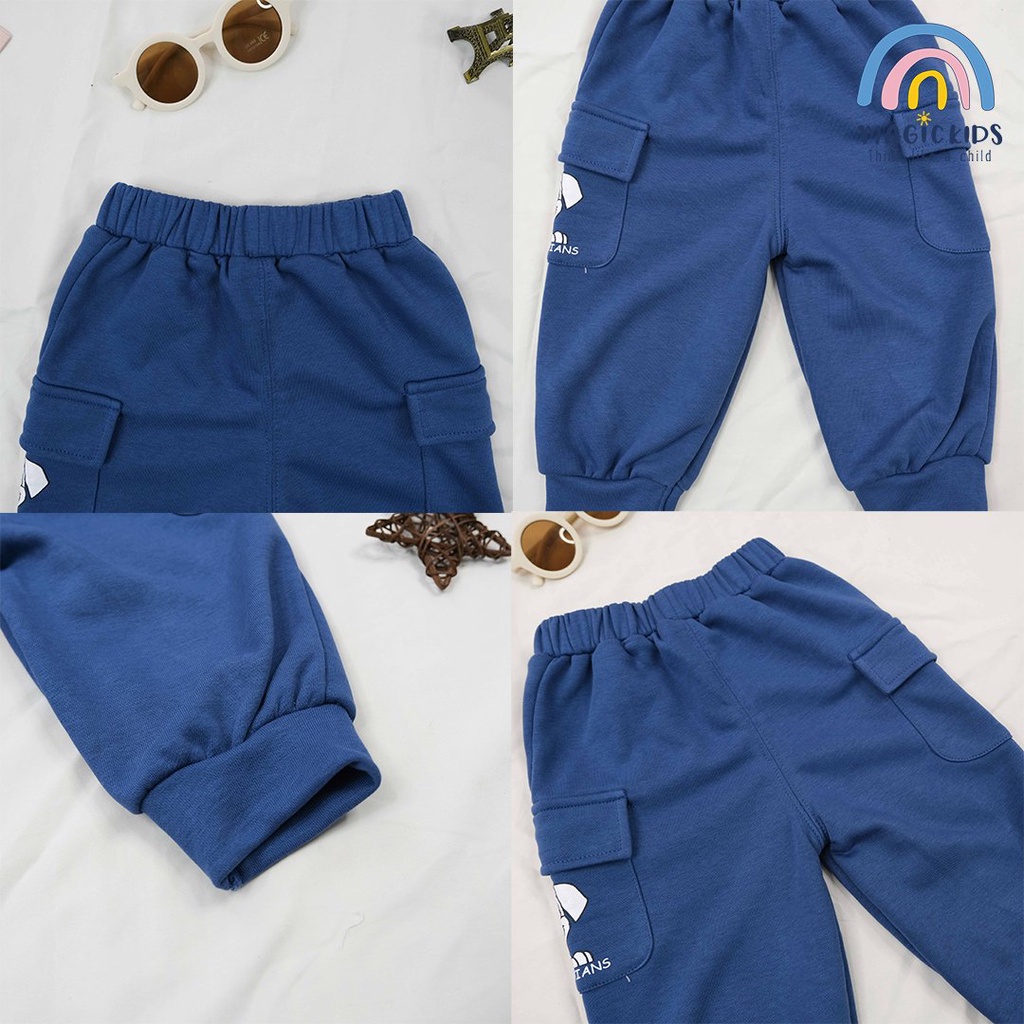 Quần dài cho bé Magickids thiết kế bo gấu túi hộp in hình chú chó cứu hộ Quần áo trẻ em đi học đi chơi QD22013
