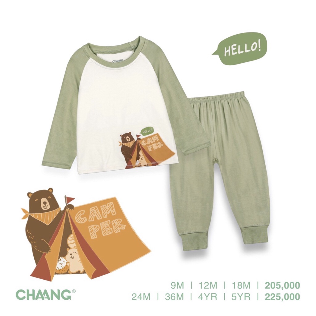 CHAANG 2022  Bộ dài tay thu đông raglan Chaang Park cho bé trai bé gái  AW2022D10