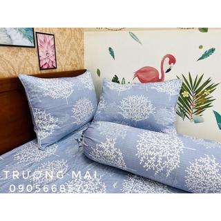 Bộ ga gối 100% cotoon  hàng chuẩn có in logo trên vải mẫu mới
