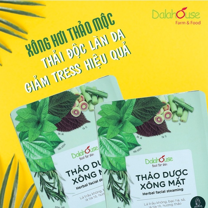 Thảo dược xông mặt Dalahouse sấy lạnh giúp loại bỏ cặn bã, bụi bẩn và độc tố trên da gói 10 gr