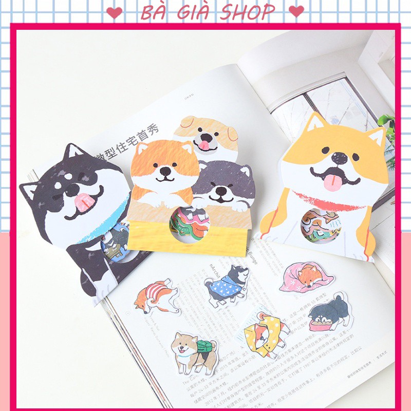 Túi Sticker Hình Chó Shiba Inu & Husky Siêu Dễ