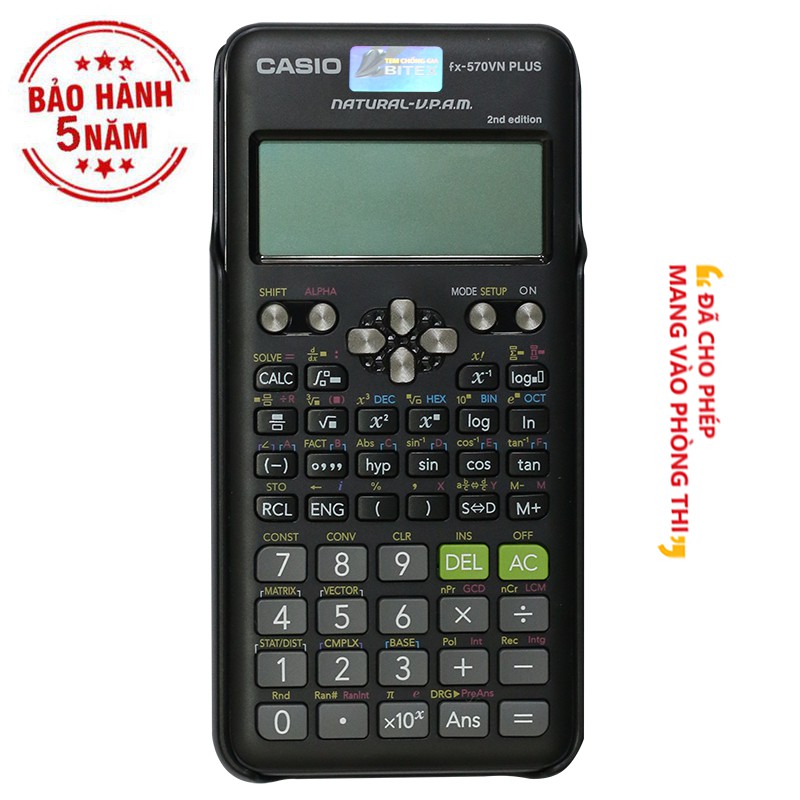 Máy tính CASIO FX-570VN PLUS CHÍNH HÃNG TEM BẠC 3D BH Điện Tử 7 NĂM