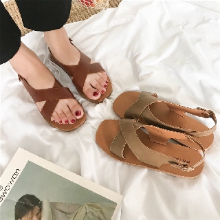 Sandal quai chéo bản to đế bệt 6654