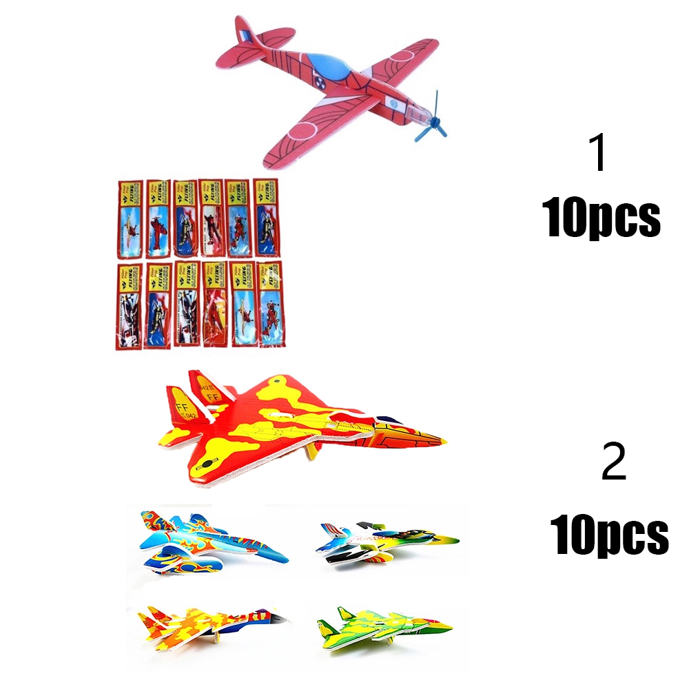 ROW 10pcs Color Randomly Educational Prop DIY foam Assembly Kids Children Gift Aircraft Fighter