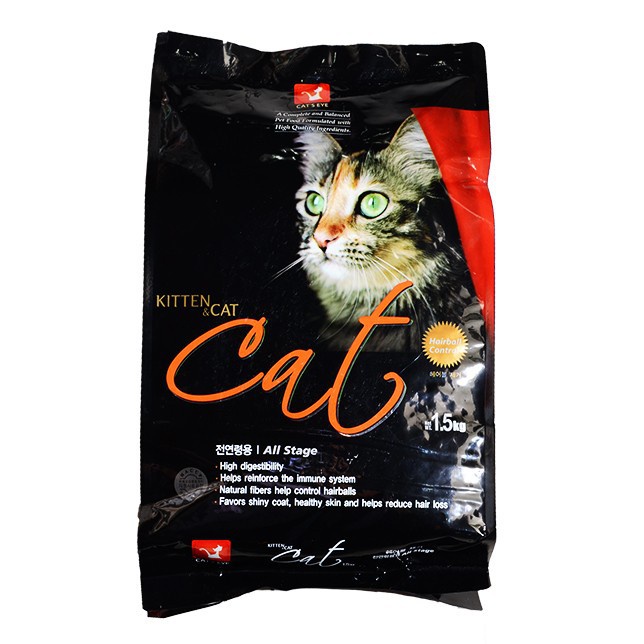 Hạt cho mèo Cateye, Thức ăn hạt Hàn Quốc cho mèo mọi lứa tuổi - Túi 1.5kg