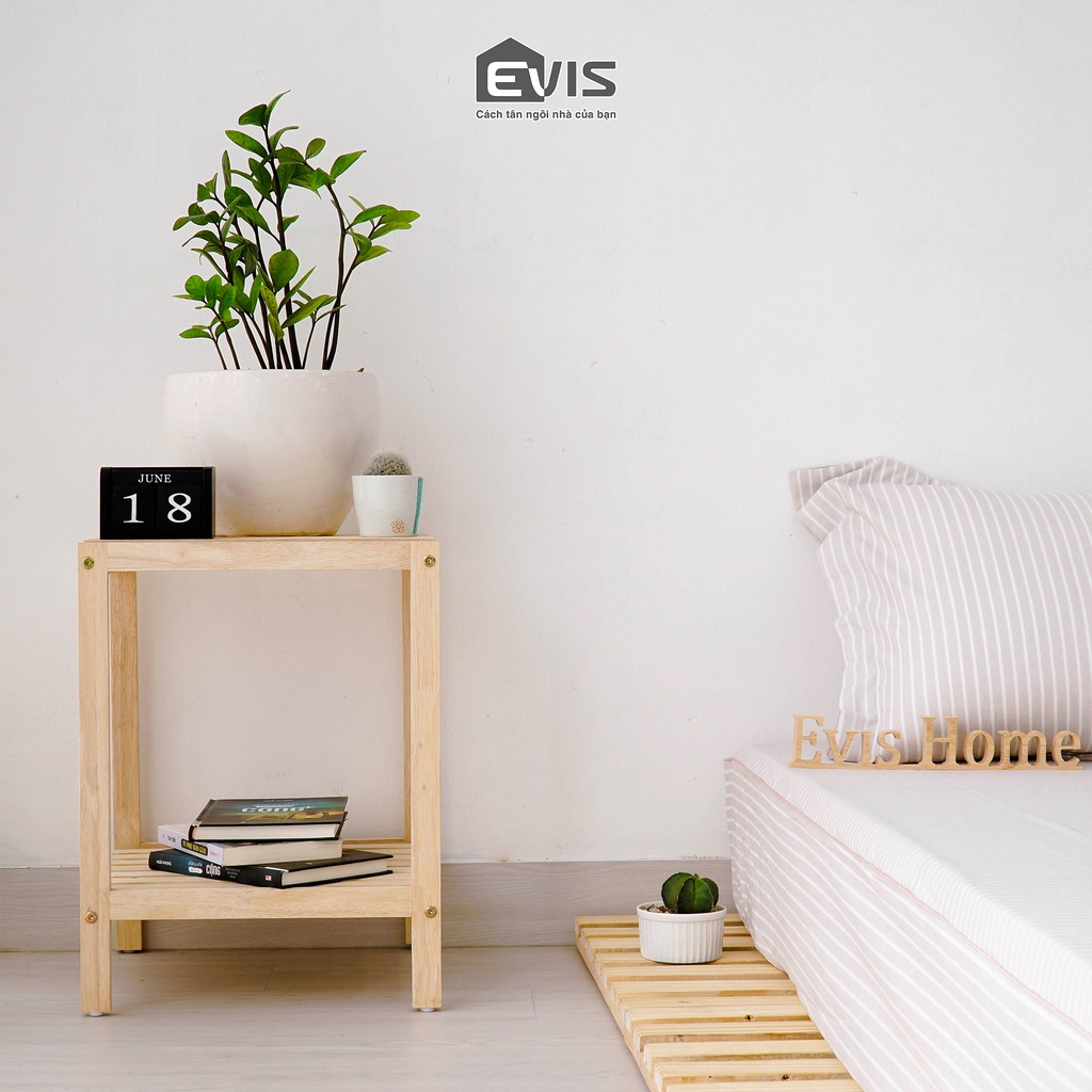 Kệ Đầu Giường Evis Home - Thiết Kế Mặt Thanh Gỗ Hiện Đại - Lắp Ráp Dễ Dàng - Trang Trí Nội Thất - Màu Gỗ