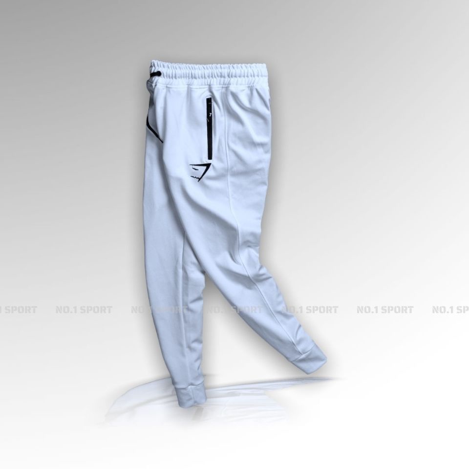 Jogger GymSharks LoGo Thêu - chất Thun Poly 2 Da - Túi Khóa