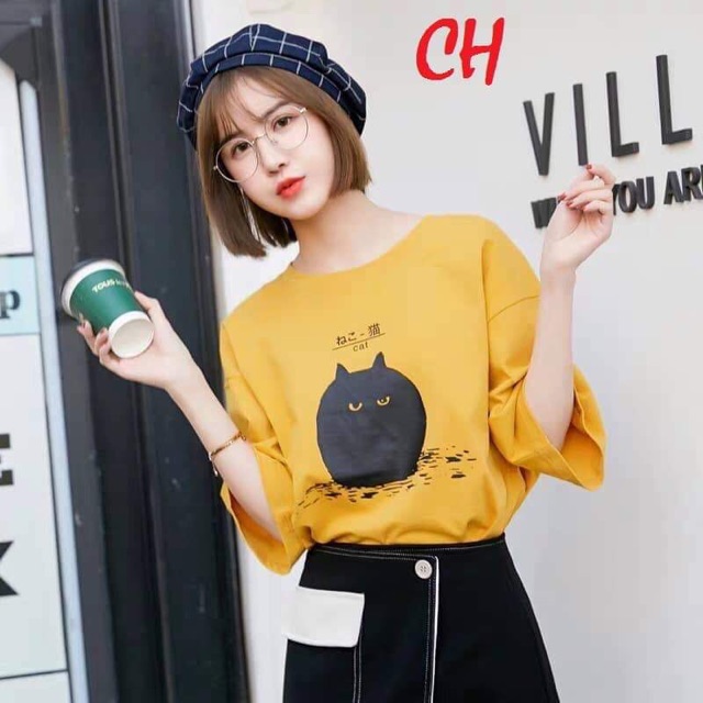 Áo phông nữ mèo tròn CAT CHU0319