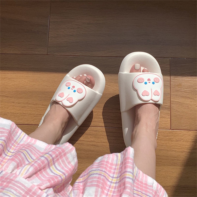 Oeggeo shop Dép Lê Mang Nhà Đế Mềm In Hình Thỏ Hoạt Hình Cho Nữ