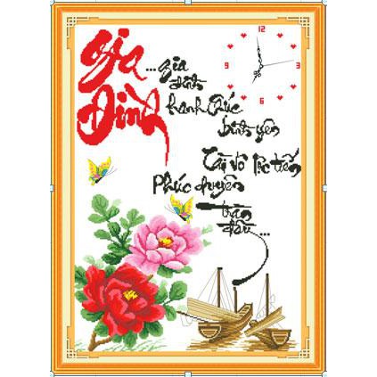 Tranh thêu chữ thập Gia Đình DLH-222688