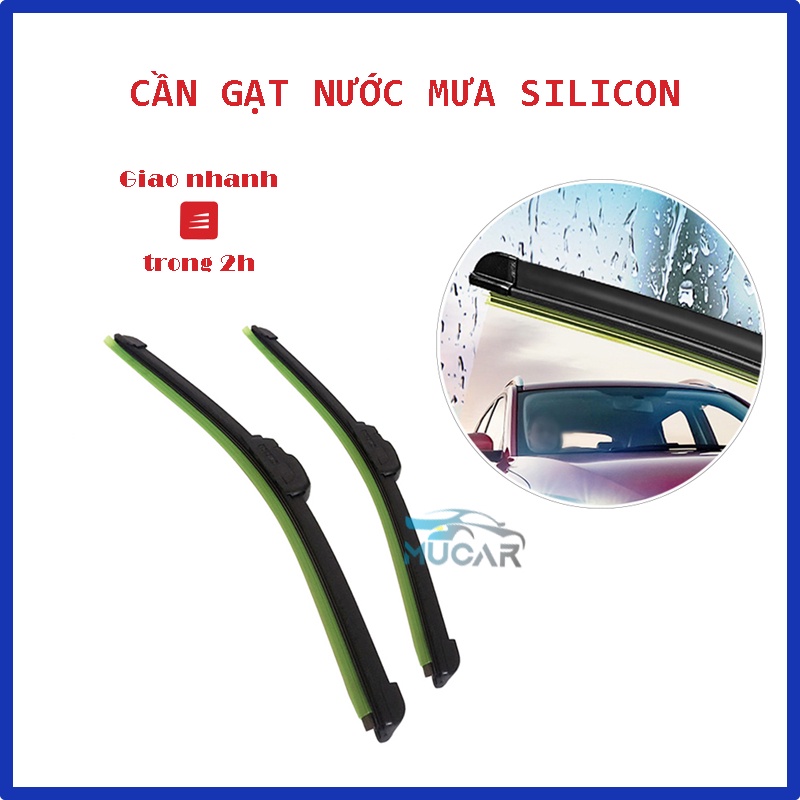 Bộ 2 cần gạt nước mưa silicon nhiều size, dùng được cho nhiều dòng xe khác nhau - Cần gạt nước mưa xương mềm cho xe ô tô