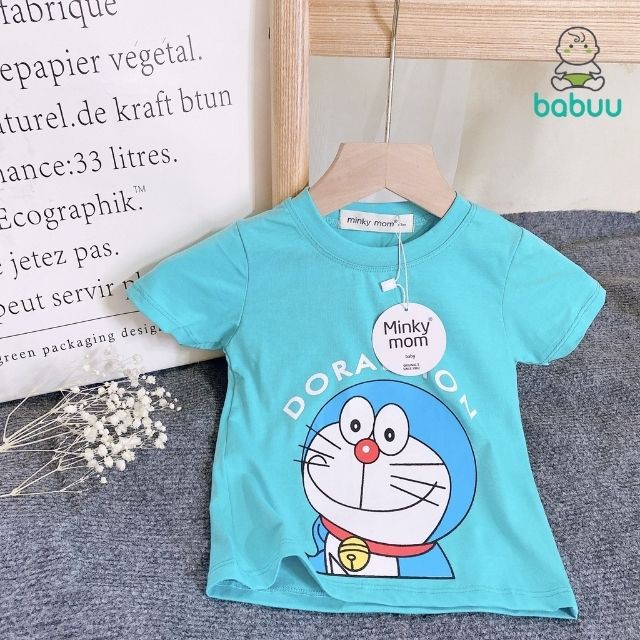 Áo Thun Minky Mom Bé Trai Bé Gái Vải Cotton 1,2,3,4,5,6 Tuổi-Áo Phông Đô Rê Mon,Vua Sư Tử,Chuột Mickey,Gấu Pooh,Sóc