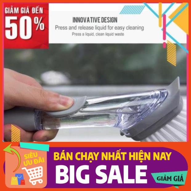 Bàn chải nhựa chà sàn đa năng cán dài tự động xịt nước cây chổi bọt biển cọ rửa nhà bếp phòng tắm vệ sinh