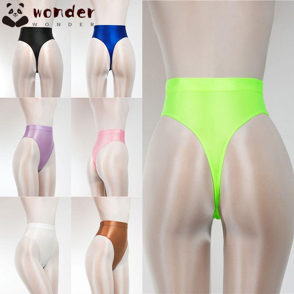 Quần lót lọt khe bằng satin siêu mỏng lưng cao co giãn có size lớn quyến rũ cho nữ