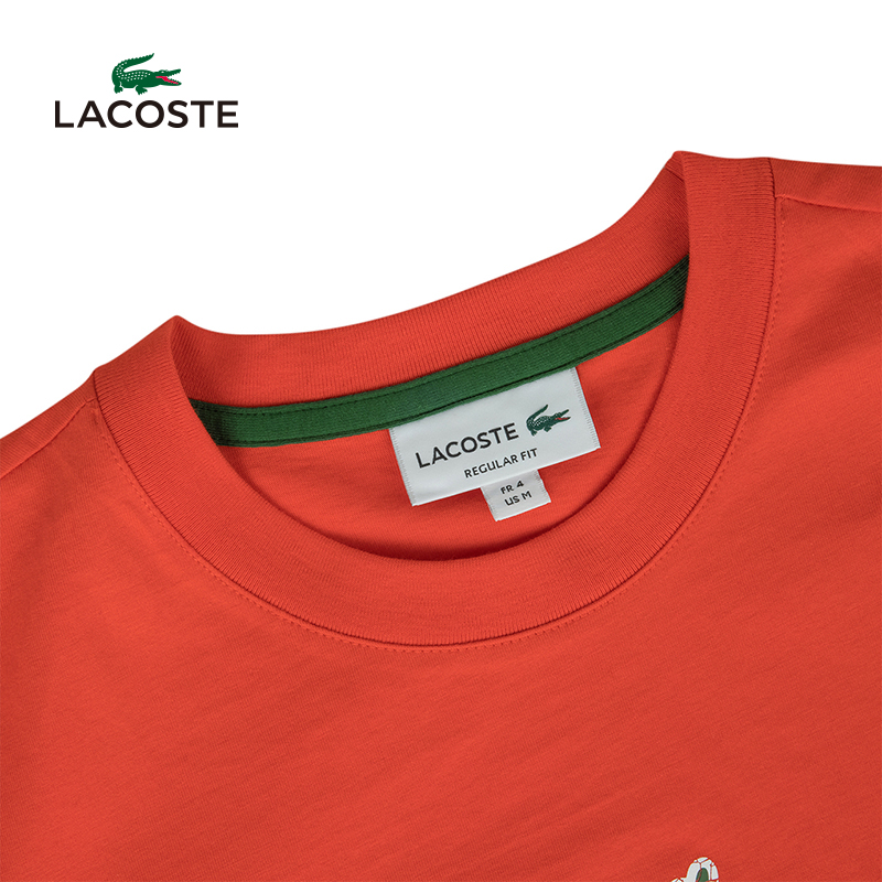 LACOSTE Men's Fashion Trend Personality Round Neck Printed Cotton Short Sleeve T-Shirt