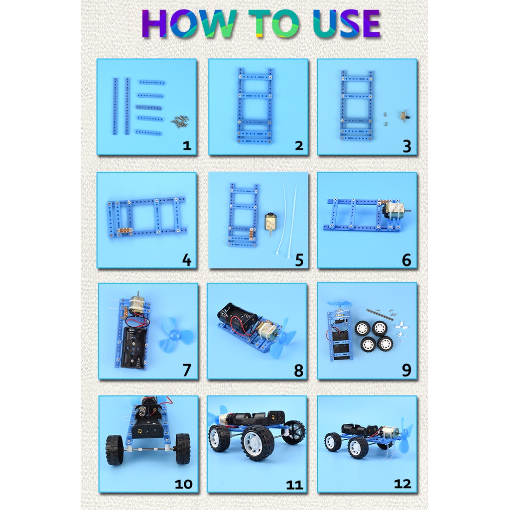 Bộ Đồ Chơi Lắp Ráp Mô Hình Xe Hơi Điện Tử Diy Giáo Dục Cho Bé