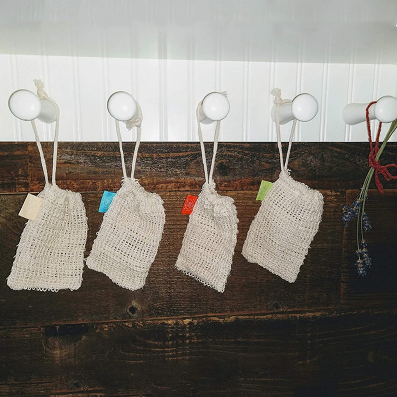 Set 10 Túi Lưới Có Dây Rút Đựng Xà Phòng Tẩy Tế Bào Chết Tiện Dụng