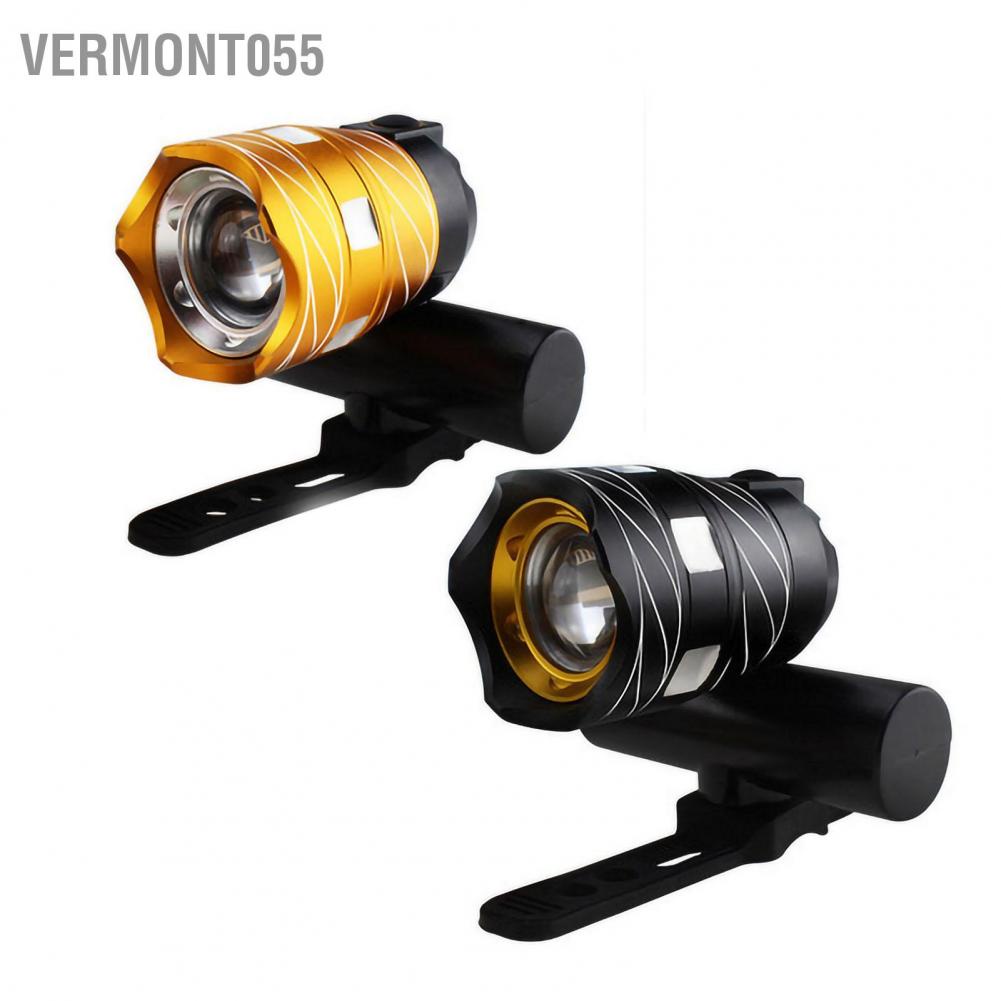 Vermont055 Đèn pha dành cho xe đạp pin có thể sạc lại USB Bộ đèn với 3 chế độ ánh sáng tất cả các loại