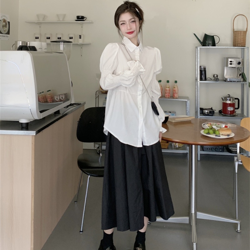 Set Áo Sơ Mi Và Chân Váy Lưng Cao Thời Trang Cho Nữ