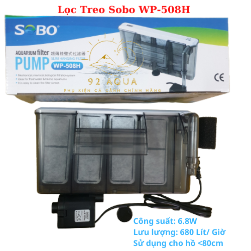 Lọc Treo Sobo WP-508H (6.8W - 680L/H) - Máy Lọc Thác Cho Bể Cá Thủy Sinh