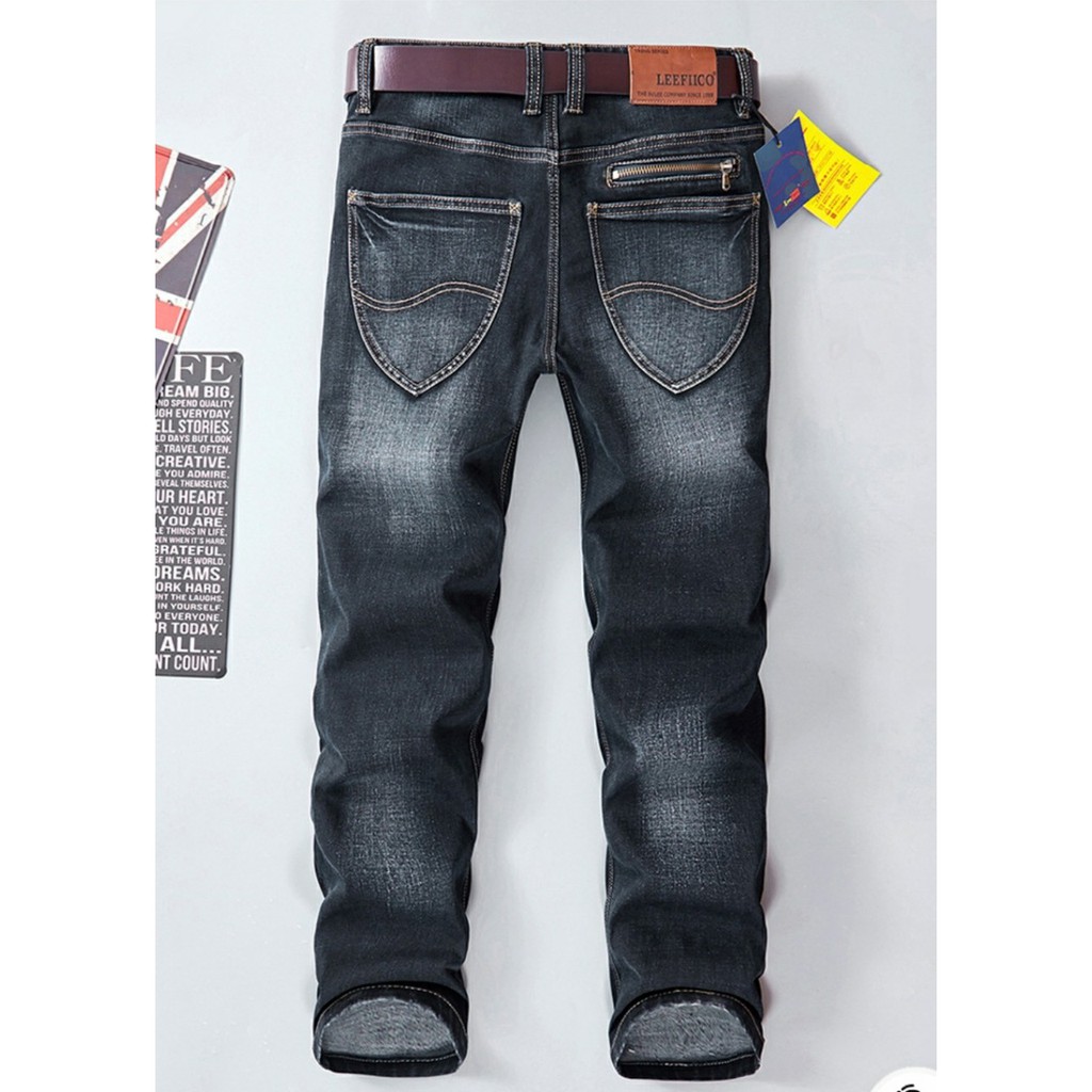Quần Jeans Nam ống suông co giãn phong cách Hàn Quốc
