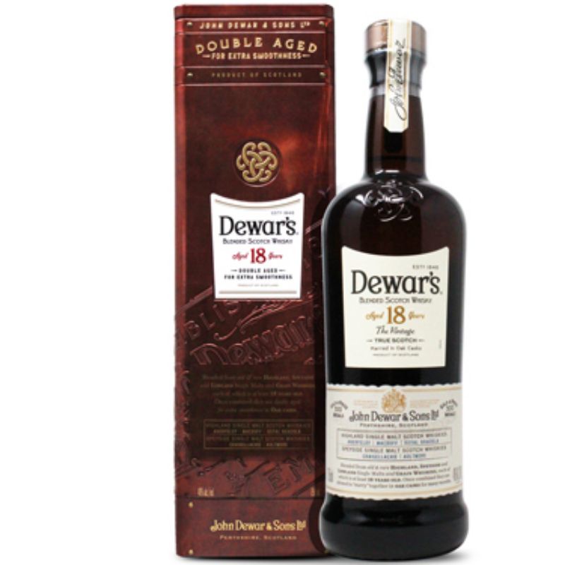 Vỏ Chai Ruợu Ngoại Dewars 18 Cao Cấp 700ML Đẹp.
