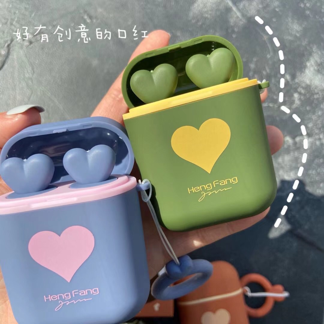 Bộ 2 son HengFang vỏ giống hộp sạc tai nghe airpods S+ kèm dây đeo tay | BigBuy360 - bigbuy360.vn
