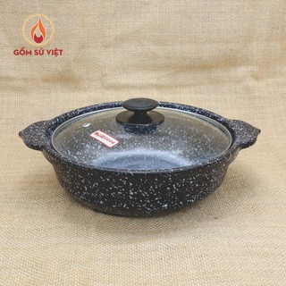 [HOT SALE] Nồi Vân Đá Cạn 600ML Cao Cấp - Đen