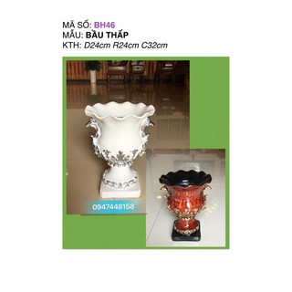 Bình hoa composite dáng bầu thấp cao 32cm