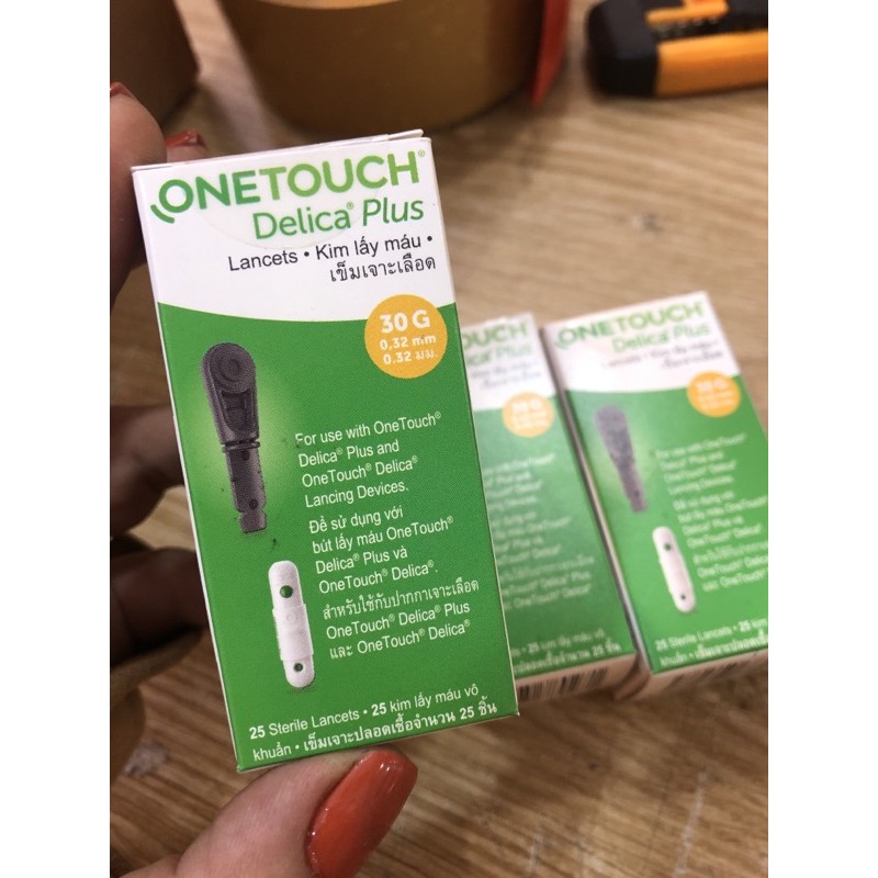Kim chích máu One touch (Onetouch) Delica dùng cho máy Onetouch ultra plus &amp; ultra plus flex , 25 kim, 30g, 0,32 mm