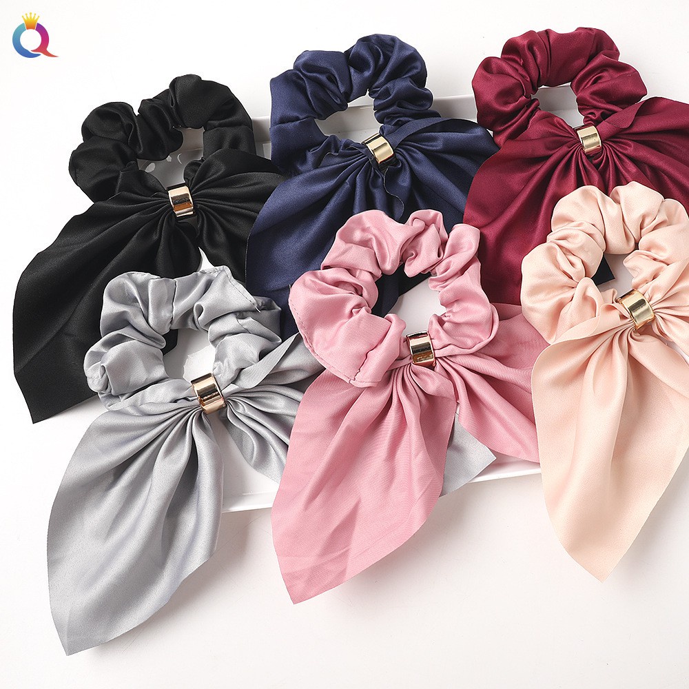 Dây Cột Tóc Vải Ruy Băng Thắt Nút Tai Thỏ Bằng Kim Loại C202-1 Mới