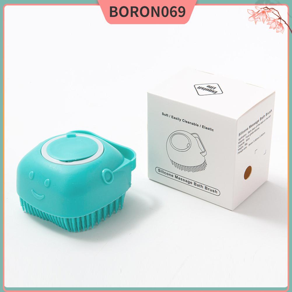 Boron069 Silicone Body Bath Brush 498 Fine Bristles Nonslip Pet Massage for Pets Cats Dogs