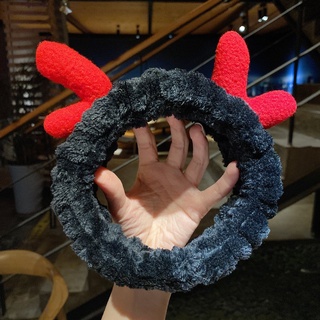 Băng đô rửa mặt Turban băng đô cài tóc sừng hươu vải nhung xinh xắn nhiều màu Hàn quốc BD12