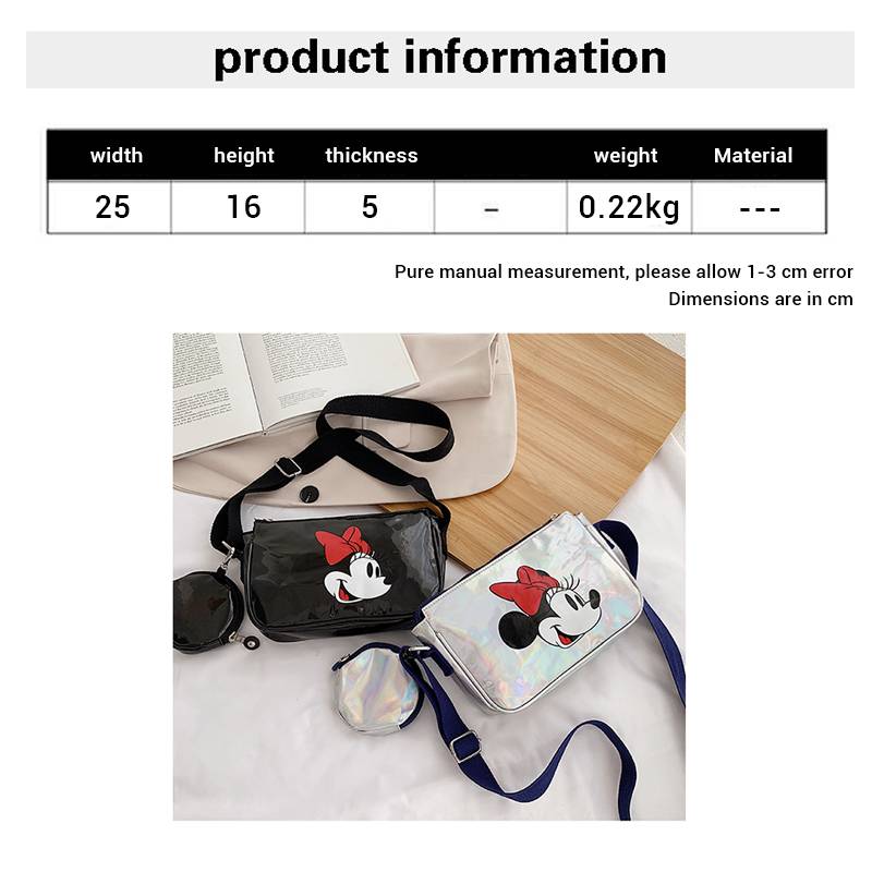 Mickey Mouse Sling Túi Hàn Quốc Túi Messenger Chống Nước 2 Trong 1 Túi Đeo Chéo Thời Trang Túi Đeo Vai Đơn