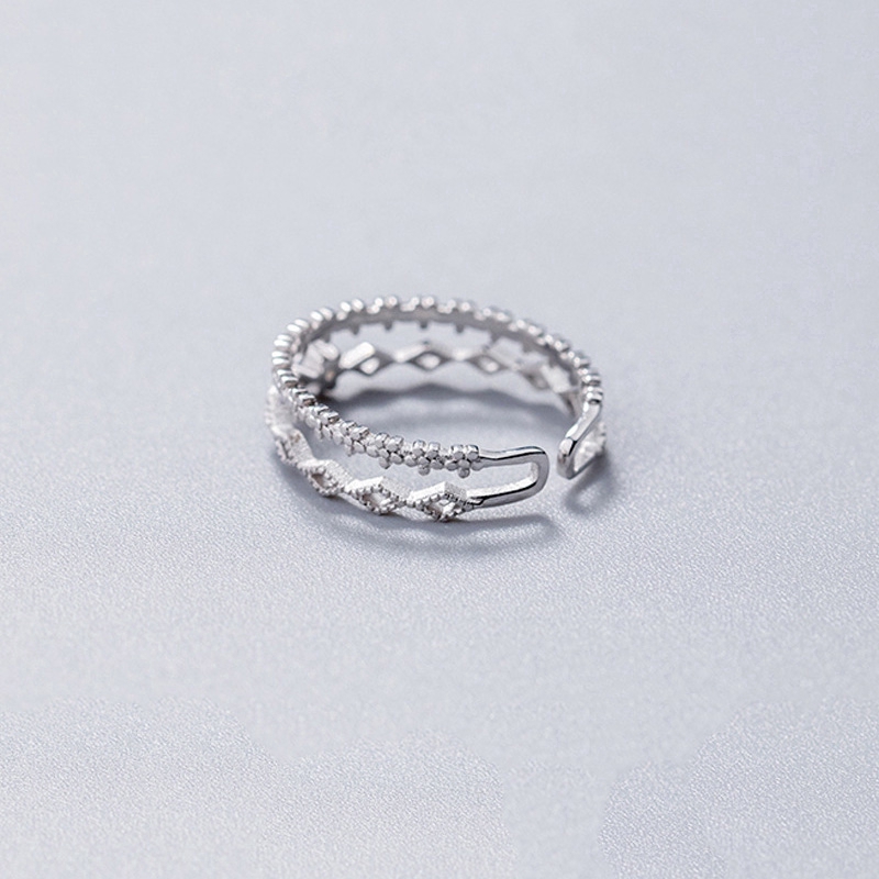 MANYUE Nhẫn Hở Hình Hoa Đính Đá Zircon Thanh Lịch Tinh Tế Cho Nữ