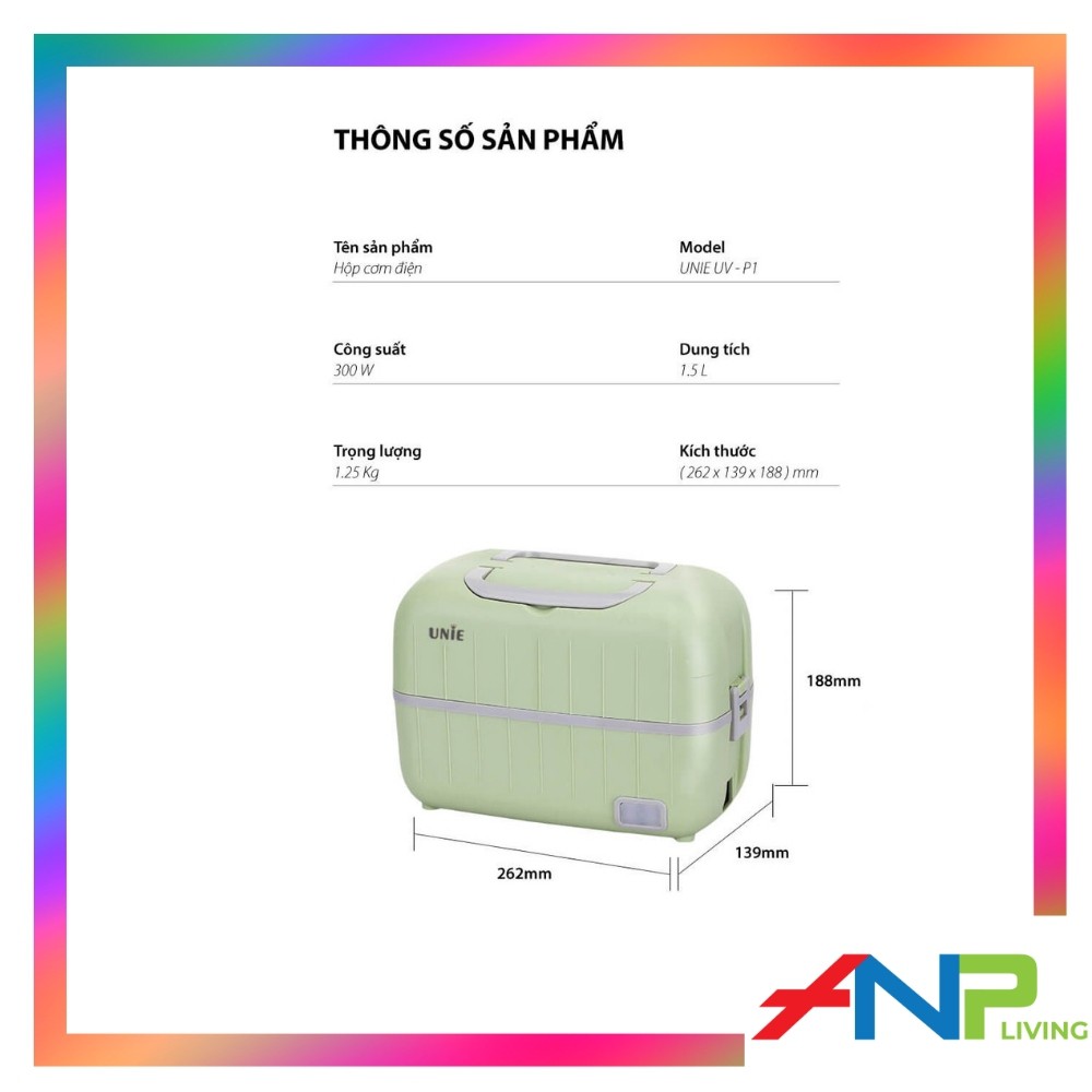 Hộp đựng cơm cắm điện cao cấp UNIE UV (300W - 1,2L)  - Hàng Chính Hãng | BigBuy360 - bigbuy360.vn