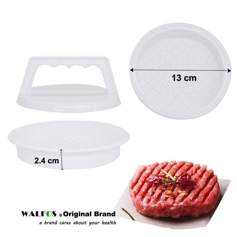 Khuôn Ép Thịt Walfos Làm Bánh Hamburger Bằng Nhựa PVC An Toàn Thực Phẩm