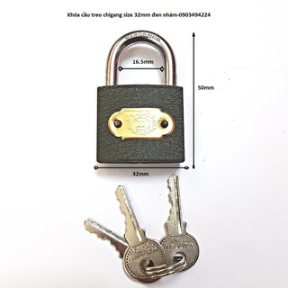 Ổ KHÓA TREO GANG NHÁM ĐEN size 32mm-38mm