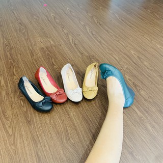 ( Shop Giày Somina ) Giày búp bê đế xuồng da thật MT835