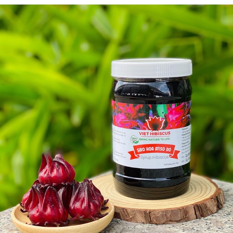 [Combo 3 hủ] Siro hoa Atiso đỏ/syrup hihiscus chua ngọt không kèm mứt