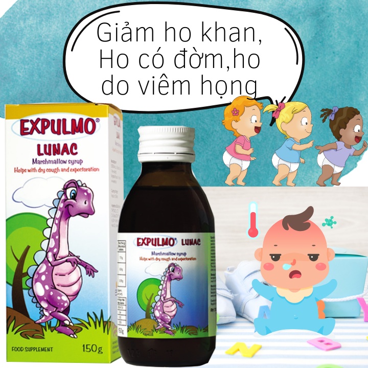 [HÀNG NK] Siro Ho Cho Bé Expulmo Lunac -  HỖ TRỢ GIẢM HO KHAN HO CÓ ĐỜM DÀNH CHO TRẺ EM 150g