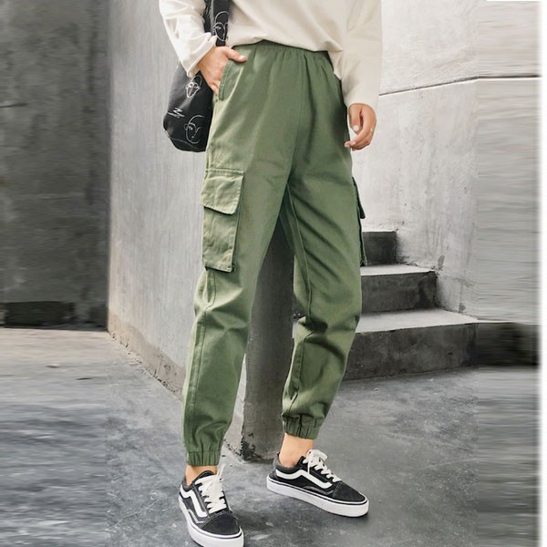 quần kaki dài nữ phong cách cá tính năng động