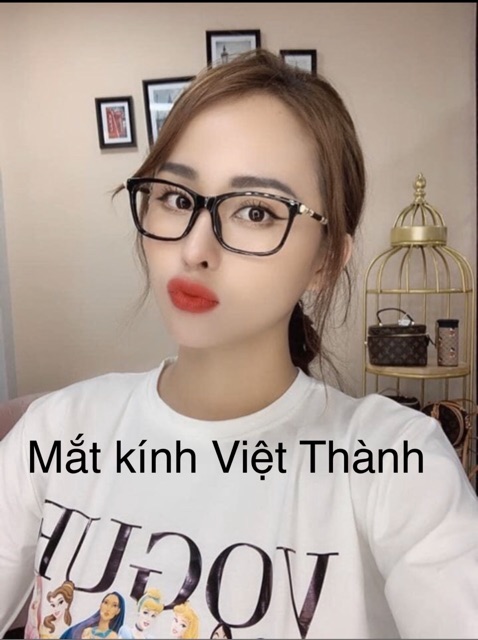 gọng kính cận LV bản to mắt kính giả cận dáng bầu thời trang nhận làm cận viễn loạn theo yêu cầu LV1