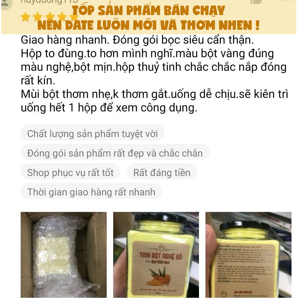 Tinh bột nghệ đỏ [LOẠI ĐẶC BIỆT] hàm lượng tinh chất quý (curcumin) cao QUÊ MỘT CỤC 250g (handmade)