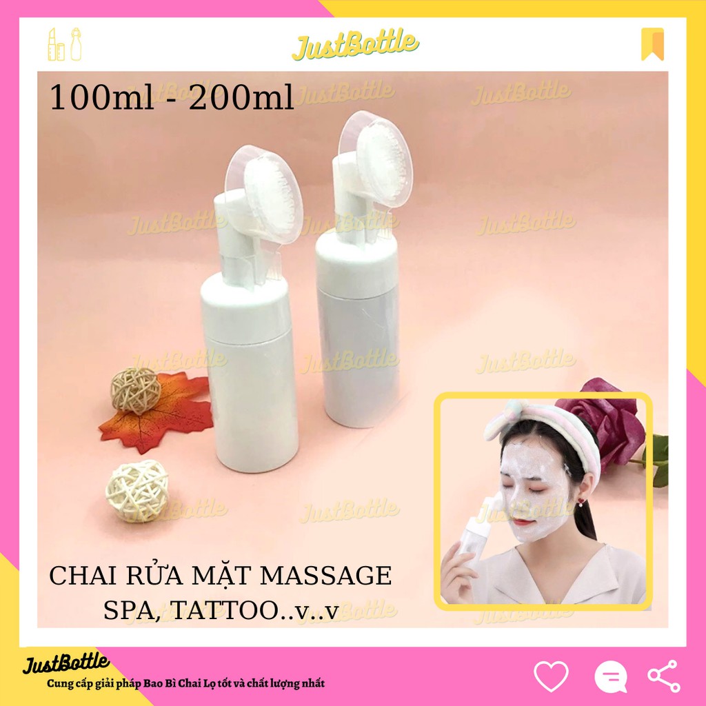 CHAI TẠO BỌT RỖNG kèm dụng cụ massage RỬA MẶT VỆ SINH MI &amp; ĐỰNG XÀ PHÒNG trong XĂM, TATTO 100ml 150ml