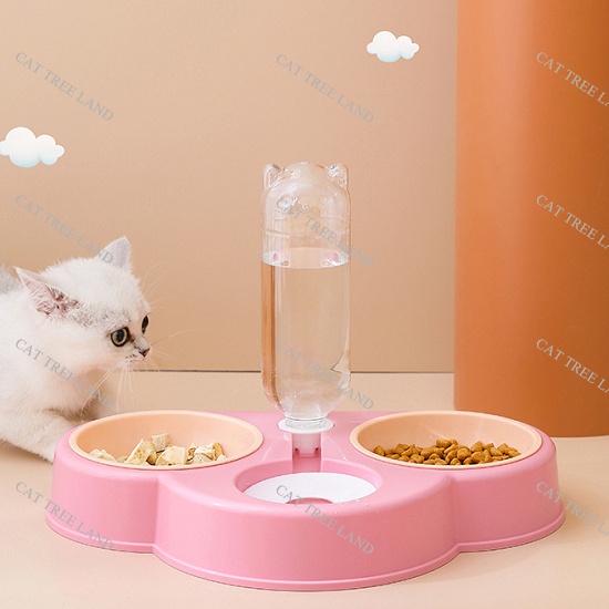 BÁT ĂN CHÓ MÈO, KÈM 2 CHÉN NHỰA VÀ BÌNH NƯỚC TỰ ĐỘNG - KHAY ĐỰNG THỨC ĂN THÚ CƯNG