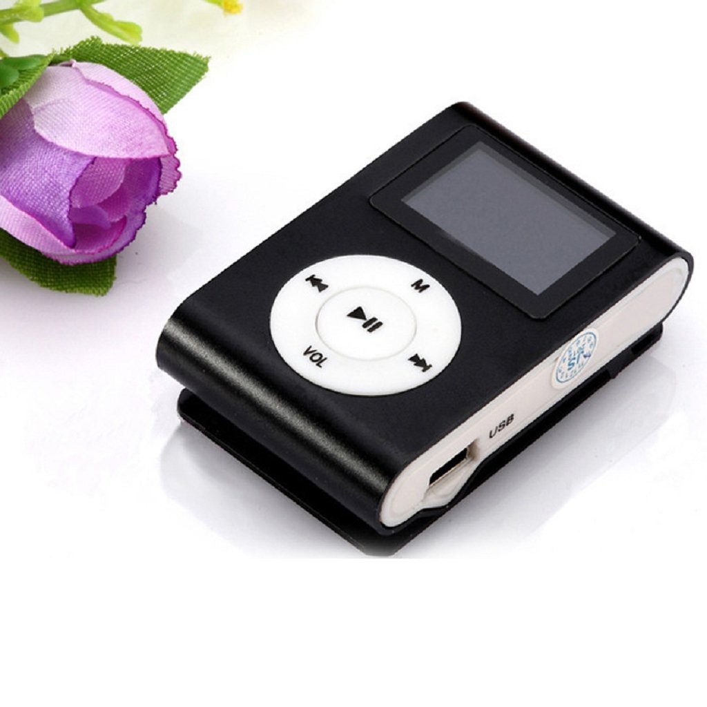 (TẶNG TAI NGHE - CÁP SẠC) Máy Nghe Nhạc Mp3 MINI có màn hình-kẹp gắn quần áo-tặng tai nghe và dây sạc-digital mp3 player